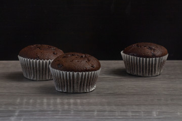 Cup Cake on wood background