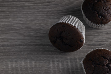 Cup Cake on wood background