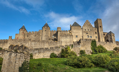 Fototapeta na wymiar Fortified medieval city of Carcassonne, Languedoc Roussillon, France