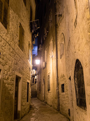 Streets of the old city of Kotor. Montenegro autumn 2019