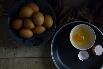 Raw Eggs Prepare for Cooking