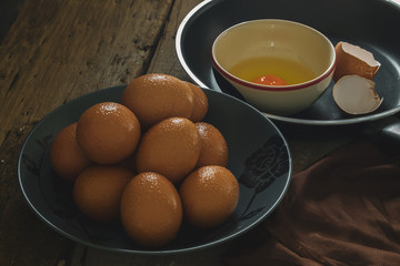 Raw Eggs Prepare for Cooking