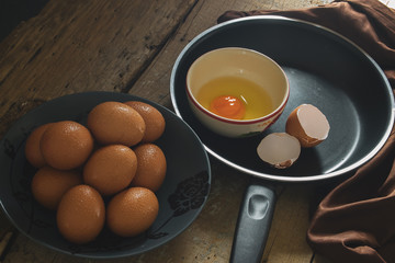 Raw Eggs Prepare for Cooking