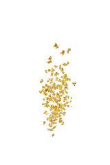 Flying prepared popcorn isolated on the white background,