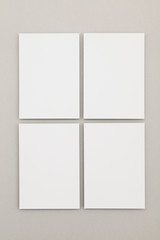 business card flyer poster mock up. White card on a grey background