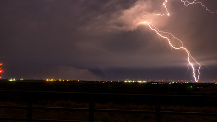 Cloud to Ground Lightning Bolts from a Severe Warned Supercell in Central Oklahoma