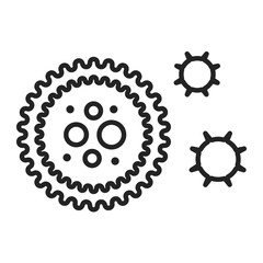 Virus black line icon. Bacteria, microorganism sign. Pictogram for web page, mobile app, promo.Editable stroke.