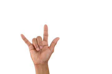 Symbol empty hand holding isolated on the white background.	