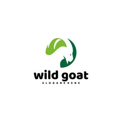 wild goat logo design vector 