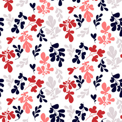 Floral pattern. Seamless vector texture with flowers for fashion prints, wall paper, wrapping paper. Hand drawn style, light background.