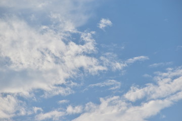 Blue Sky with White Clouds, Nature Background.