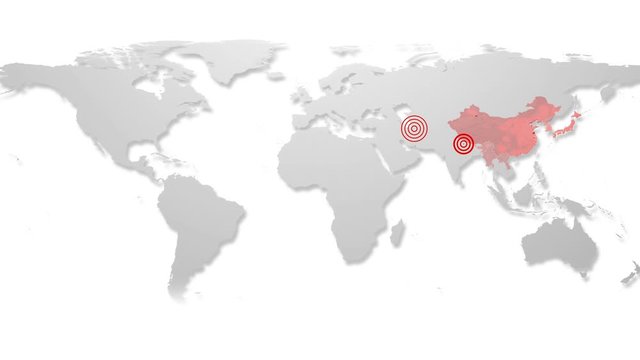 Coronavirus covid-19 map disease spreading animation