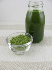 Powder from barley gras and barley gras drink © katharinarau