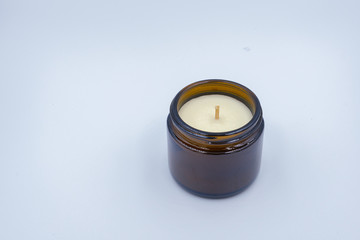India candle on isolated white background. Flat lay.