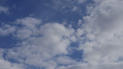 Fluffy clouds of the spring sky. Cold sky with clouds.