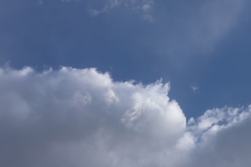 Fluffy clouds of the spring sky. Cold sky with clouds.