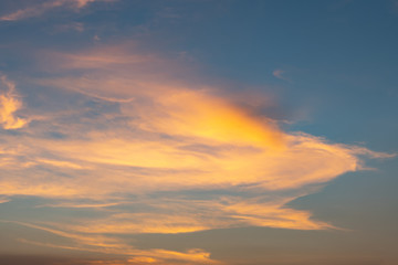 Dramatic cloudy sky during sunset, Texture of bright evening sky in twilight time background