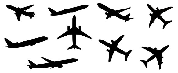 Set of airplane shadow,flat - obrazy, fototapety, plakaty