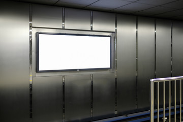 blank advertising billboard at airport.