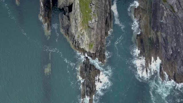 Aerial over Irish coast Baltimore 