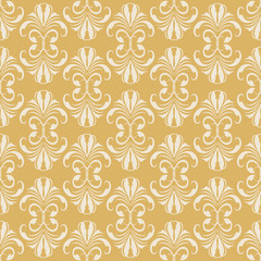 Gold background wallpaper, seamless pattern. Vector image