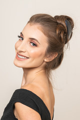 Model With Hair Clips