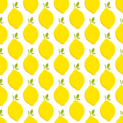 Lemon fruit seamless bright art vector pattern - 341745095