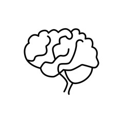 Human brain sign. Simple line vector icon.