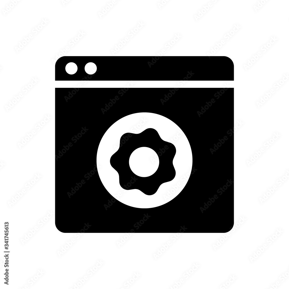 Poster browser setup icon. web page settings sign. line design.