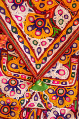 Embroidery ethnic flowers neck line flower design close view,traditional Hungarian matyo embroidery motifs.handmade indian embroidery