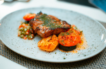 beef steak with vegetables