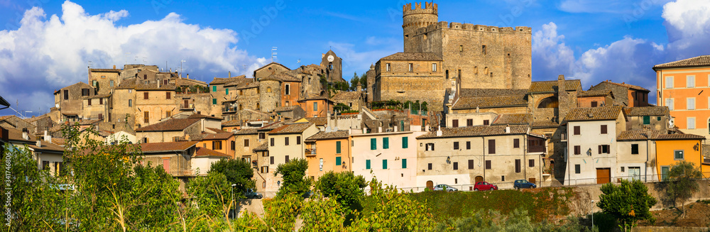 Wall mural authentic traditional medieval villages (borgo) of Italy - Nazzano Romano with impressive castle