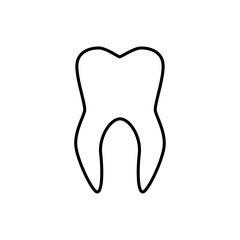 Human tooth sign. Simple line vector icon.