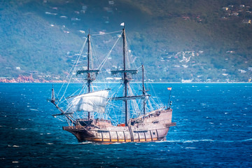 Fototapeta premium Pirates in the Caribbean sea