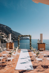 Fototapeta premium Allestimento Matrimonio Positano Amalfi Coast Sorrento Fiori Sposa