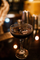 black alcoholic cocktail