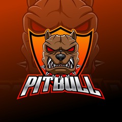 Fototapeta premium Pitbull logo esport design illustrator