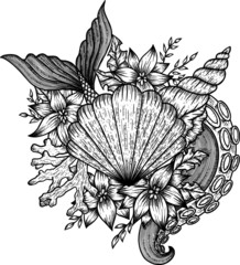 vector illustration of a Sea