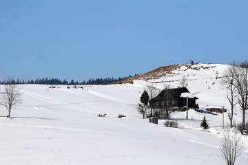house in the snow