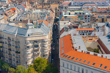 Fototapeta na wymiar aerial panorama in the city of Budapest