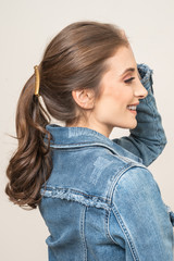 Model With Hair Clips