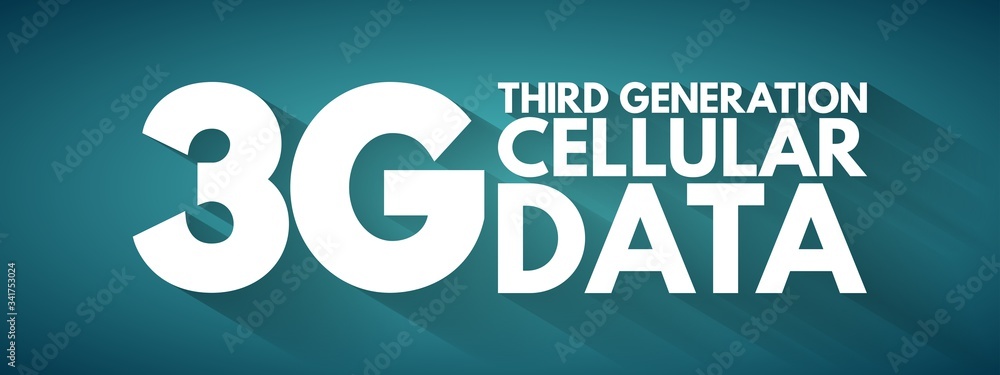 Poster 3g third generation cellular data text. technology concept background