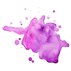 Colorful abstract watercolor stain with splashes and spatters. Modern creative background for trendy design. Vector illustration.