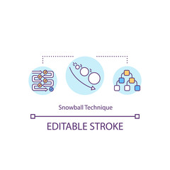 Snowball technique concept icon