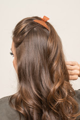 Naklejka premium Model With Hair Clips