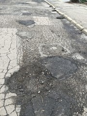 old asphalt road