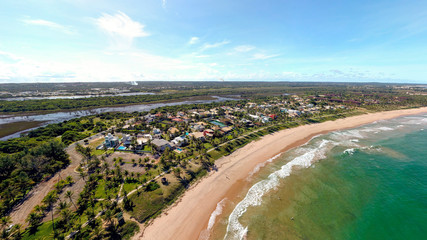 Imagem Aérea da praia de Guarajuba, localizada a 42 km de Salvador, no município de Camaçari,...