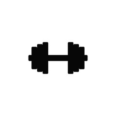 Dumbbell for gym icon, black sign vector design