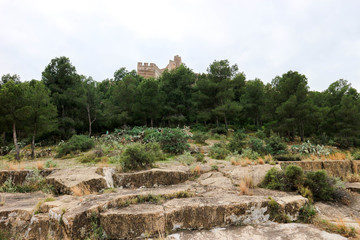 Fototapeta premium View to the Sagunto stronghold castle on the rock, Spain