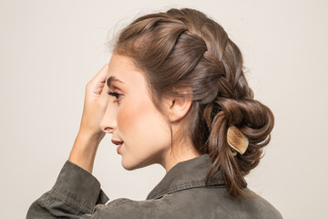 Model With Hair Clips